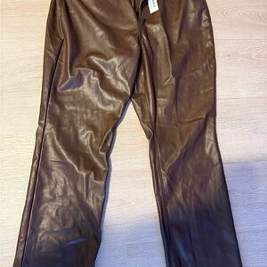 Old Navy Chocolate Faux Leather Pants